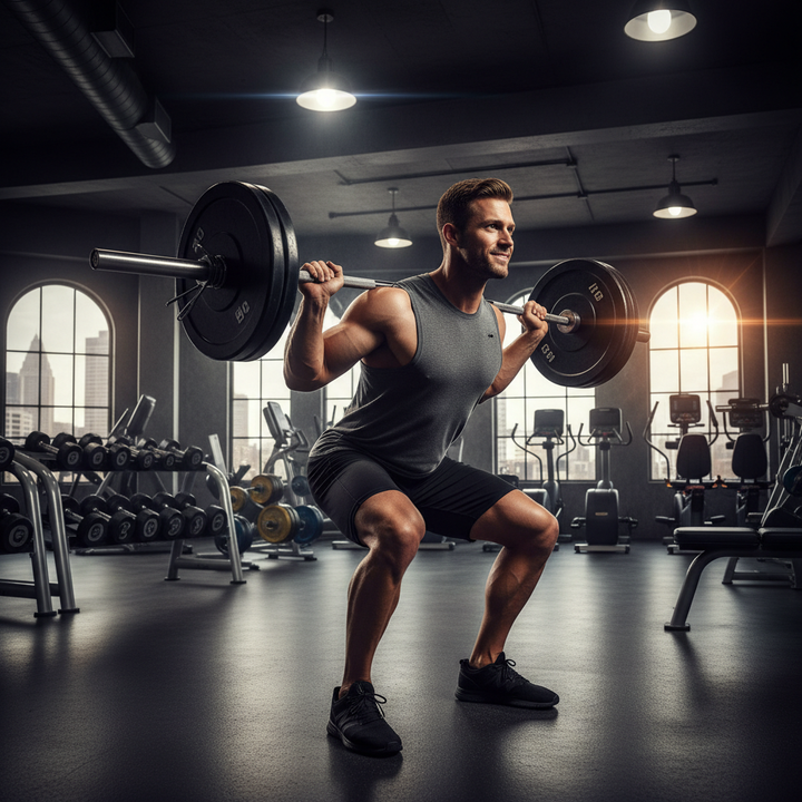 Man Lifting Barbell